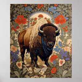 Poster Elegante Bison William Morris Inspirou