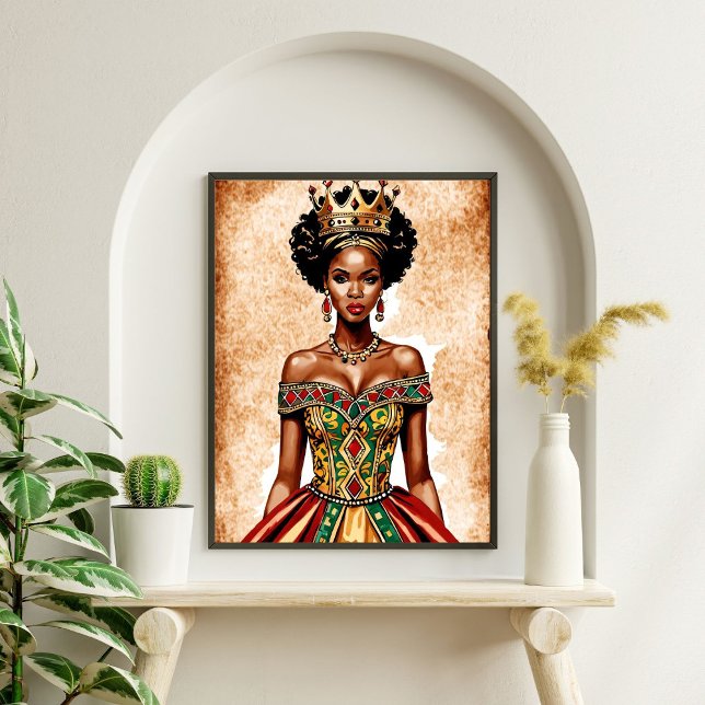Poster Elegante Black Queen Wall Art - Capacitar a Royalt (Criador carregado)