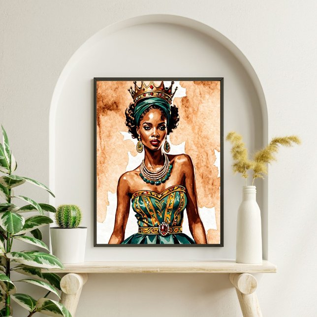 Poster Elegante Black Queen Wall Art - Capacitar a Royalt (Criador carregado)