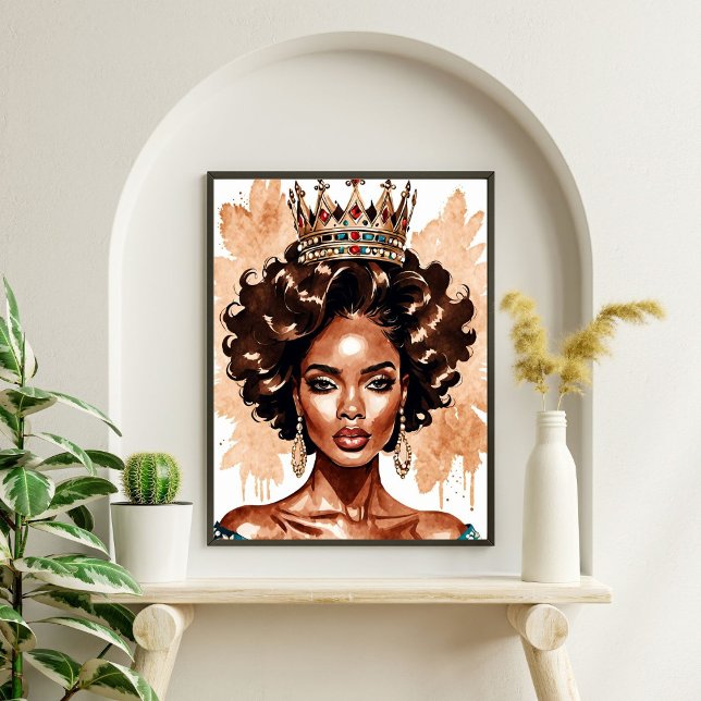 Poster Elegante Black Queen Wall Art - Capacitar a Royalt (Criador carregado)