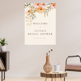 Poster Elegante Boas-vindas de Chuva de Flores de Outono