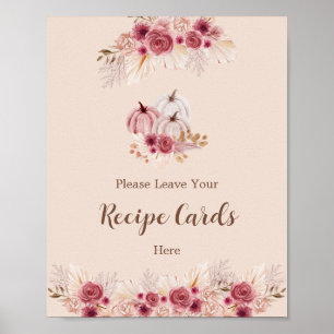 Poster Elegante Boho Outono Deixe Seu Cartão de Receita A