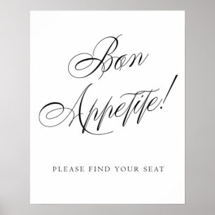 Poster Elegante Bon Appetite Por Favor Encontre O Seu Lug