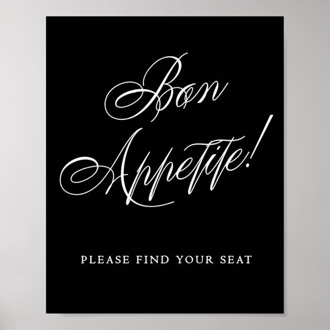Poster Elegante Bon Appetite Por Favor Encontre O Seu Lug (Frente)