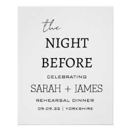 Pôster Elegante Branco Na Noite Antes Do Janto De Ensaio