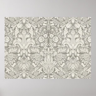 Poster elegante brocado de renda damasco formal branco