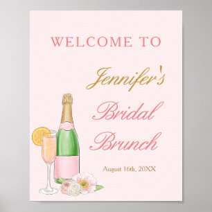 Poster Elegante Brunch e Bubbly Bem-vindo Brunch Nupcial