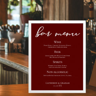 Poster Elegante Burgundy - Bar da Noite