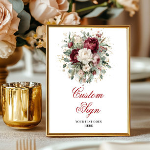 Poster Elegante Burgundy Floral Eucalipto Dourado Persona