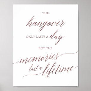 Poster Elegante Caligrafia em Dourado Rosa Hangover & Mem