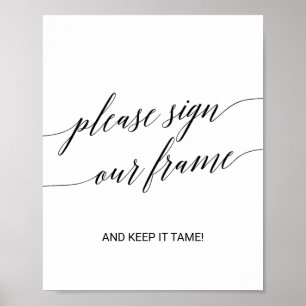 Poster Elegante Caligrafia Preta Por Favor Assine Nossa M