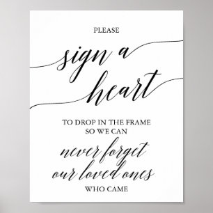 Poster Elegante Caligrafia Preta Por Favor Assine um Cora