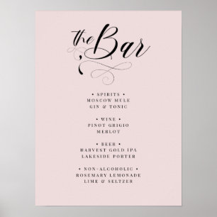 Poster Elegante Calliografia Classic Wedding Menu Poste
