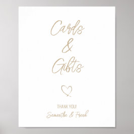 Poster Elegante cartão de casamento com escrita em ouro e