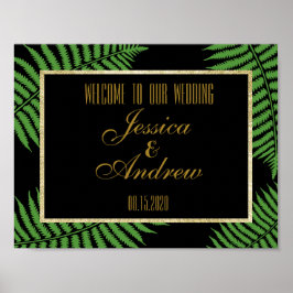 Pôster Elegante Cartaz de Boas-Vindas de casamento de Fet