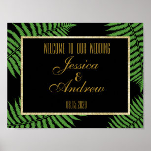 Pôster Elegante Cartaz de Boas-Vindas de casamento de Fet