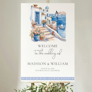 Poster Elegante Casamento Personalizado Santorini Grécia 