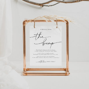 Poster Elegante Chá de fraldas Uma Mensagem Do Sinal De B