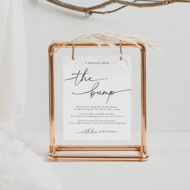 Poster Elegante Chá de fraldas Uma Mensagem Do Sinal De B (Criador carregado)