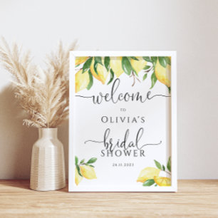 Poster Elegante Chá de panela Lemon Bem-vindo