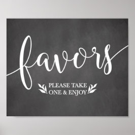 Pôster Elegante Chalkboard Favorece Sinal de Decoração de