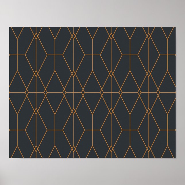Poster Elegante, chic, simples, luxuosa arte de padrão de (Frente)