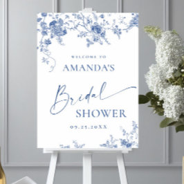 Poster Elegante Chuva de Noiva Floral Vitoriana BEM-VINDO