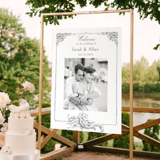 Poster Elegante Clássico de Rococo Floral Francês (Criador carregado)