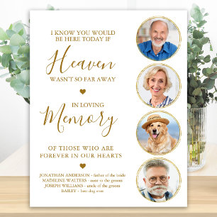 Poster Elegante Colagem de Fotos Douradas Céu Casamento M