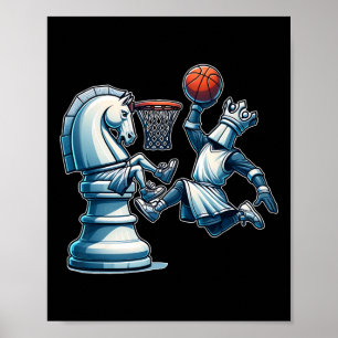 Poster Elegante Conselho de xadrez King Sketll Game