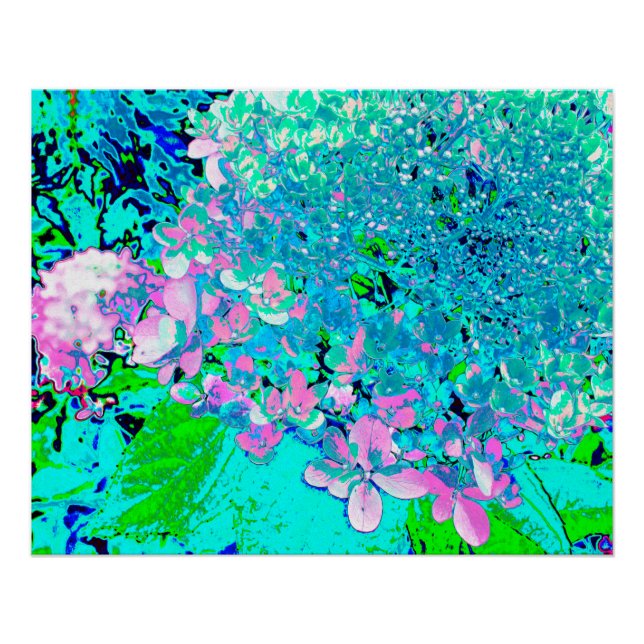 Pôster Elegante Cor-de-rosa e azul (Frente)