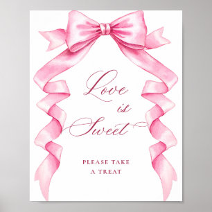 Poster Elegante cor-de-rosa O amor é doce sinal de casame