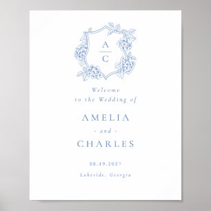 Poster Elegante Crista de Hortênsia Floral Casamento Bem-