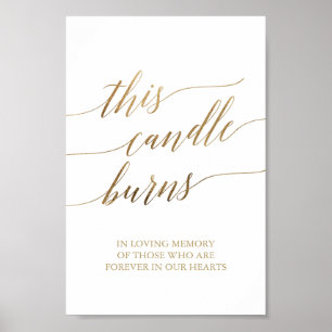 Poster Elegante Dourado 6 x 9" - Este Sinal de Vela Queim