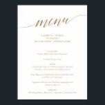Poster Elegante Dourado caligrafia grande Menu Casamento<br><div class="desc">Este simples cartaz de cardápio de casamento com caligrafia dourada é perfeito para um casamento simples. A design neutra apresenta uma poster minimalista decorada com tipografia falsa de ouro romântica e caprichosa. Personalize o sinal com suas opções de menu, nomes, data do casamento e local. Nota: Este design não apresenta...</div>