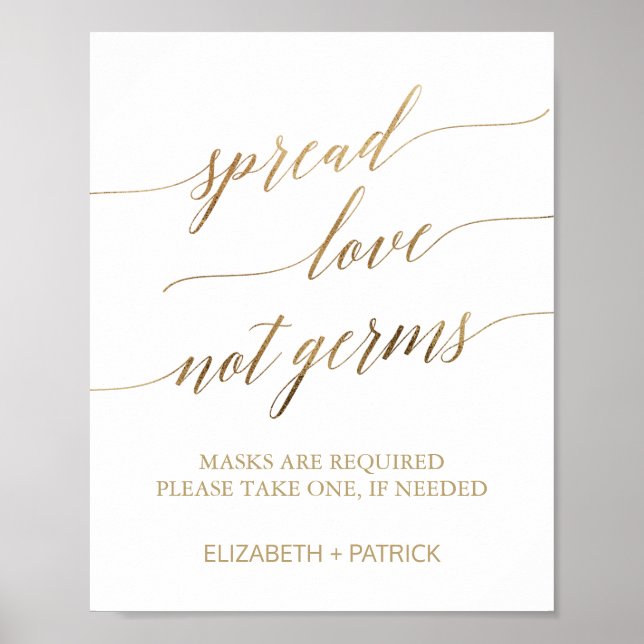 Poster Elegante Dourado Espalhamento Amor Não São Necessá (Frente)