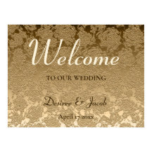 Elegante Dourado Floral Moderno Bem-Vindo Ao Nosso