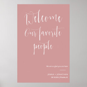 Poster Elegante Dusty Pink - Sinal de Cerimônia de Boas-v