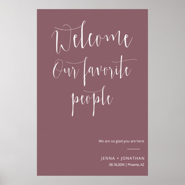 Poster Elegante Dusty Purple - Sinal de Cerimônia de Boas (Frente)