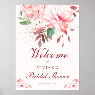 Poster Elegante e Impecável Rosa Sakura Boas-Vindas para