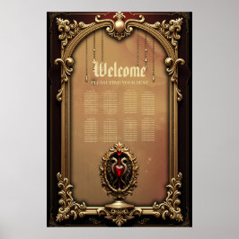 Poster Elegante emblema cardíaco luxuoso.
