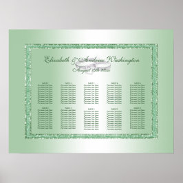 Poster Elegante Emerald Glitter & Silver Casamentos