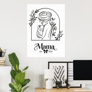 Poster Elegante Est Primeiro Dia das Mães Mama Minimalist