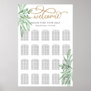 Poster Elegante Eucalyptus Greenery Casamento Gráfico