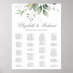 Poster Elegante Eucalyptus Greenery Casamento Gráfico