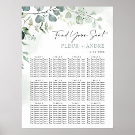Poster Elegante Eucalyptus Greenery Casamento Gráfico