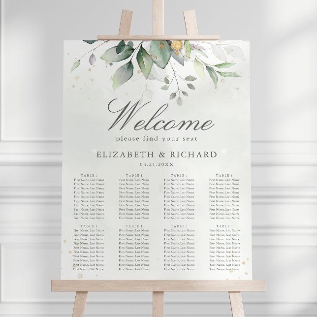 Poster Elegante Eucalyptus Greenery Casamento Gráfico (Criador carregado)
