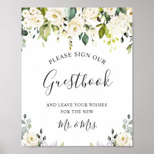 Poster Elegante Eucalyptus Weding Sign Our Guestbook