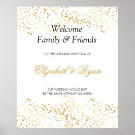 Pôster Elegante, Faux Gold Foil Confetti, Personalizado,