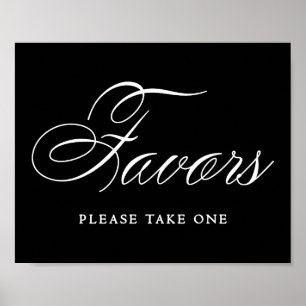 Poster Elegante Favorece Script Branco Mesa horizontal